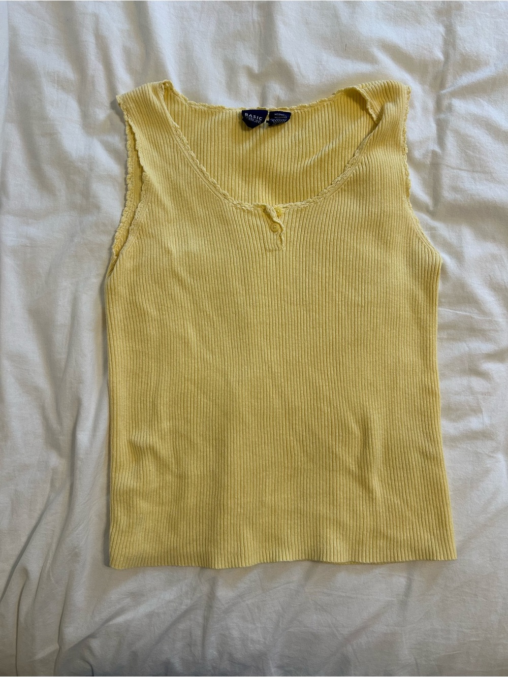 Vintage yellow ribbed knit tank